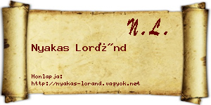 Nyakas Loránd névjegykártya